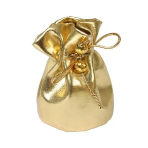 Bolsinha Napa Redonda Dourado Brilhante
