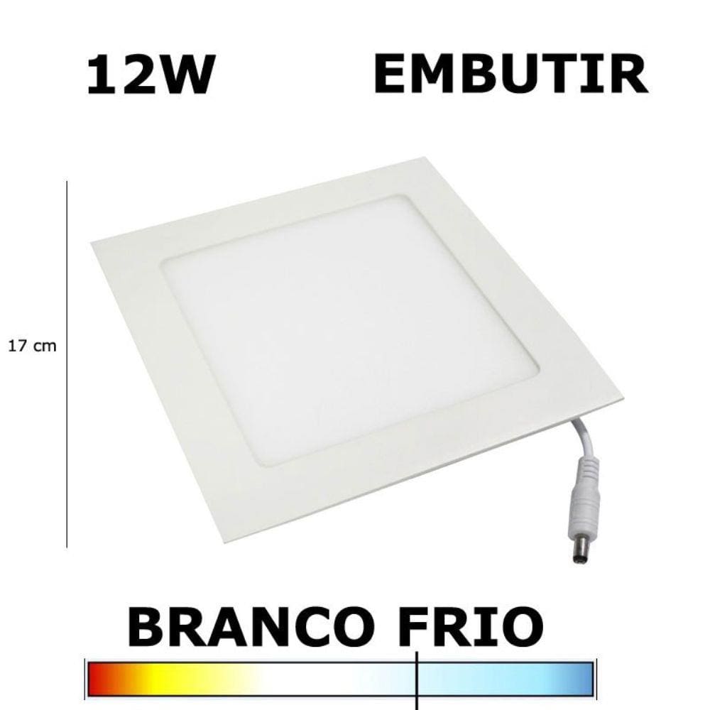 Painel Plafon Led 12W 17Cm Embutir 5500K Evoled