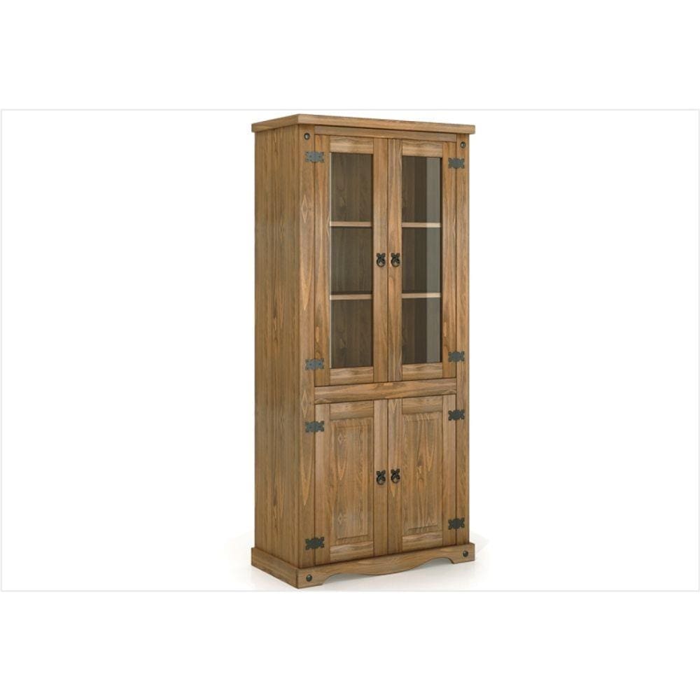 Estante Cristaleira Imperial 8041 02 Portas com Vidro Rustic - MPO
