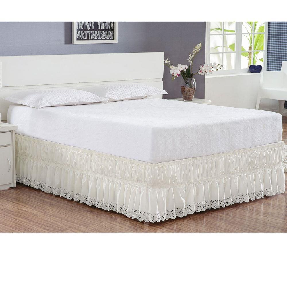 Saia Para Cama Box Casal Padrão Perolla Bordado Ultrassônico