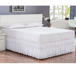 Saia Para Cama Box Casal Queen Perolla Bordado Ultrassônico