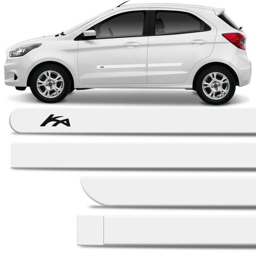 Menor preço em Jogo de Friso Lateral Ford Ka Hatch Ka+ Sedan 2015 a 2019 4 Portas Branco Ártico Tipo Borrachão