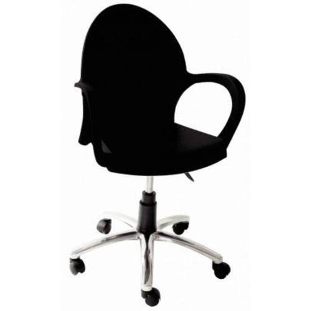 Cadeira Com Braços E Rodízio Preta - Grace - Tramontina