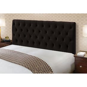Cabeceira para Cama Box Casal 140cm Cristal Suede Chocolate - JS Móveis