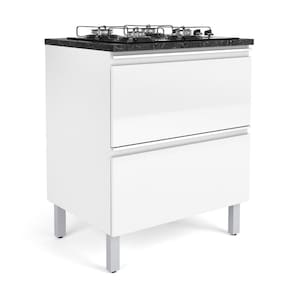 Balcão 2 Portas Horizontais para Cooktop 4 Bocas 70cm sem Tampo Belíssima Plus Itatiaia IGH2-70 Branco/Branco Cetin