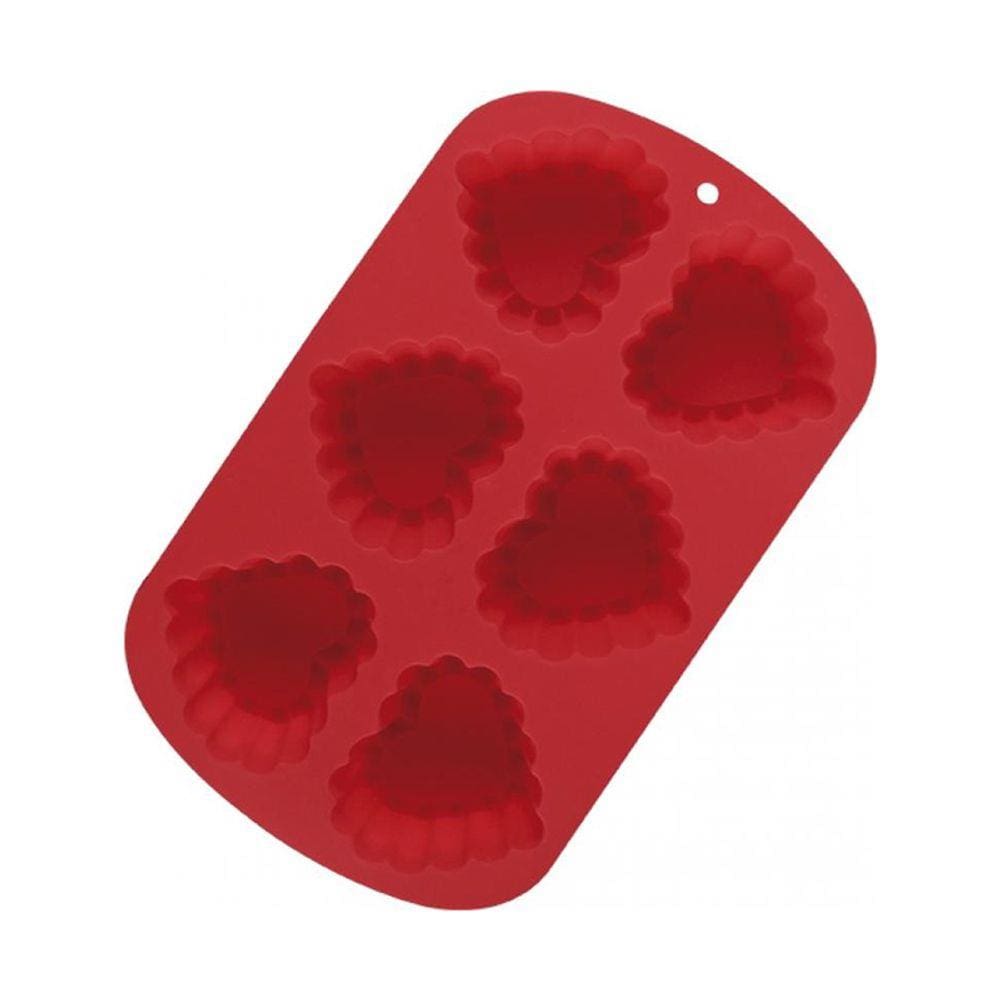 Assadeira de Silicone para Cupcake/Muffin Coração Vermelha 8509 - Mor