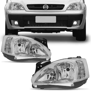 Farol Corsa Montana 03 04 05 06 07 08 09 10 11 12 M??scara Cromada Foco Duplo Arteb Lado Esquerdo Motorista