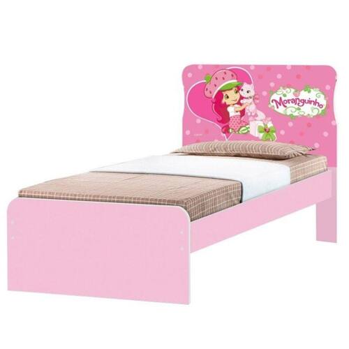 Cama Solteiro Flex Adesivada Hugo J&A Móveis Moranguinho Menor preço em Cama Solteiro Flex Adesivada Hugo J&A Móveis Moranguinho