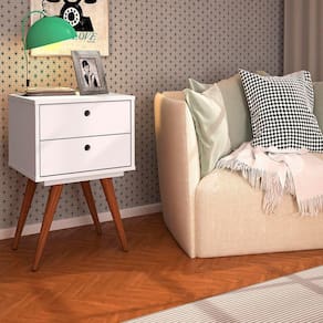 Mesa de Cabeceira Retrô 50 Olivar Branco Acetinado