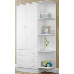 Guarda Roupas Infantil Qmovi Doce Sonho 2 Portas com Cantoneira Branco