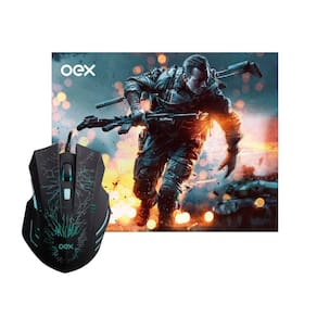 Mouse Pad + Mouse Gamer 2400DPI OEX Combo Stage MC101