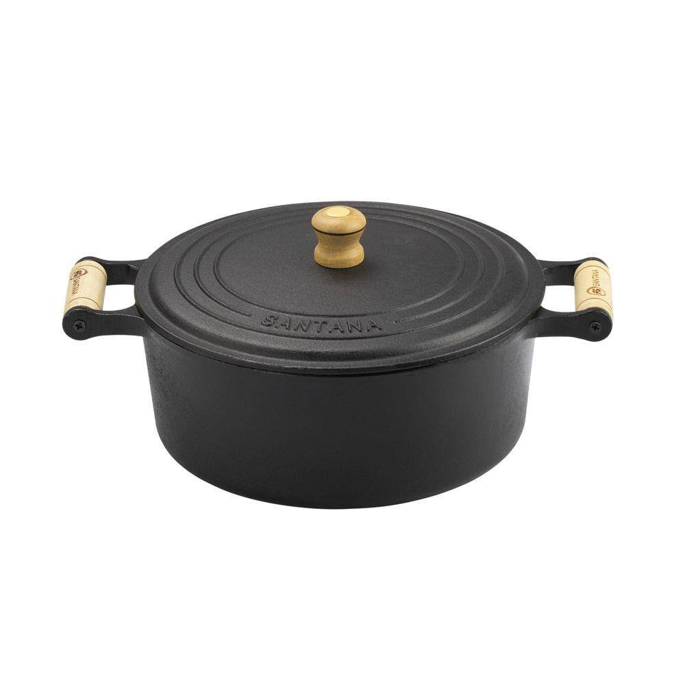 Panela Caçarola De Ferro Fundido e Cabo De Madeira 3,5l Ø 23.4 Nº 24