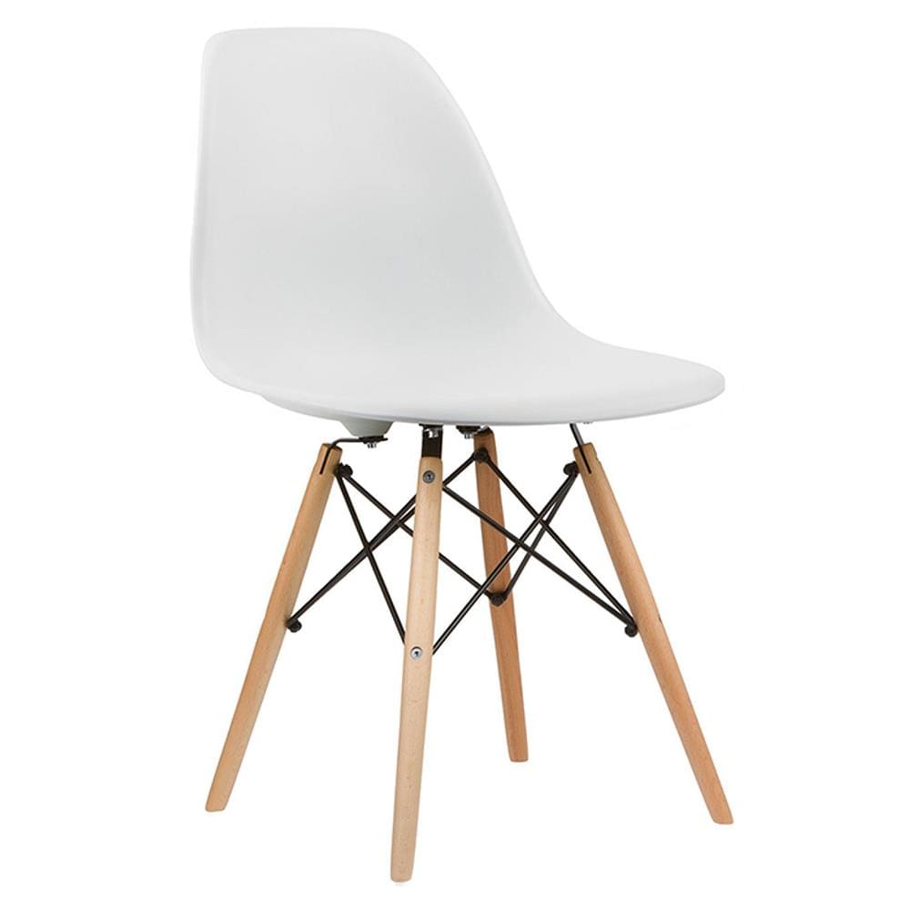Cadeira em ABS PW-071 Branca com Design Charles Eames Dkr Eiffel