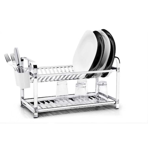 Escorredor 20 pratos Montado Inox com Porta Talheres em Plástico Mak-Inox Menor preço em Escorredor 20 pratos Montado Inox com Porta Talheres em Plástico Mak-Inox