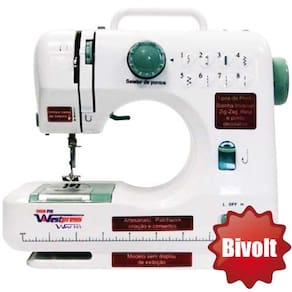 Máquina de Costura Portátil, Bivolt com 12 Pontos - Reta e Zig Zag
