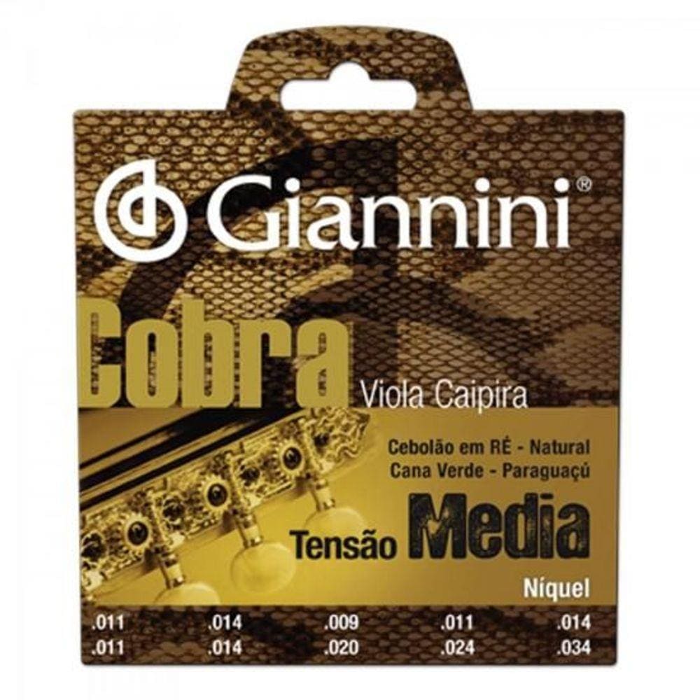 Encordoamento Para Viola Caipira Gesvnm Cobra Aço Média Giannini