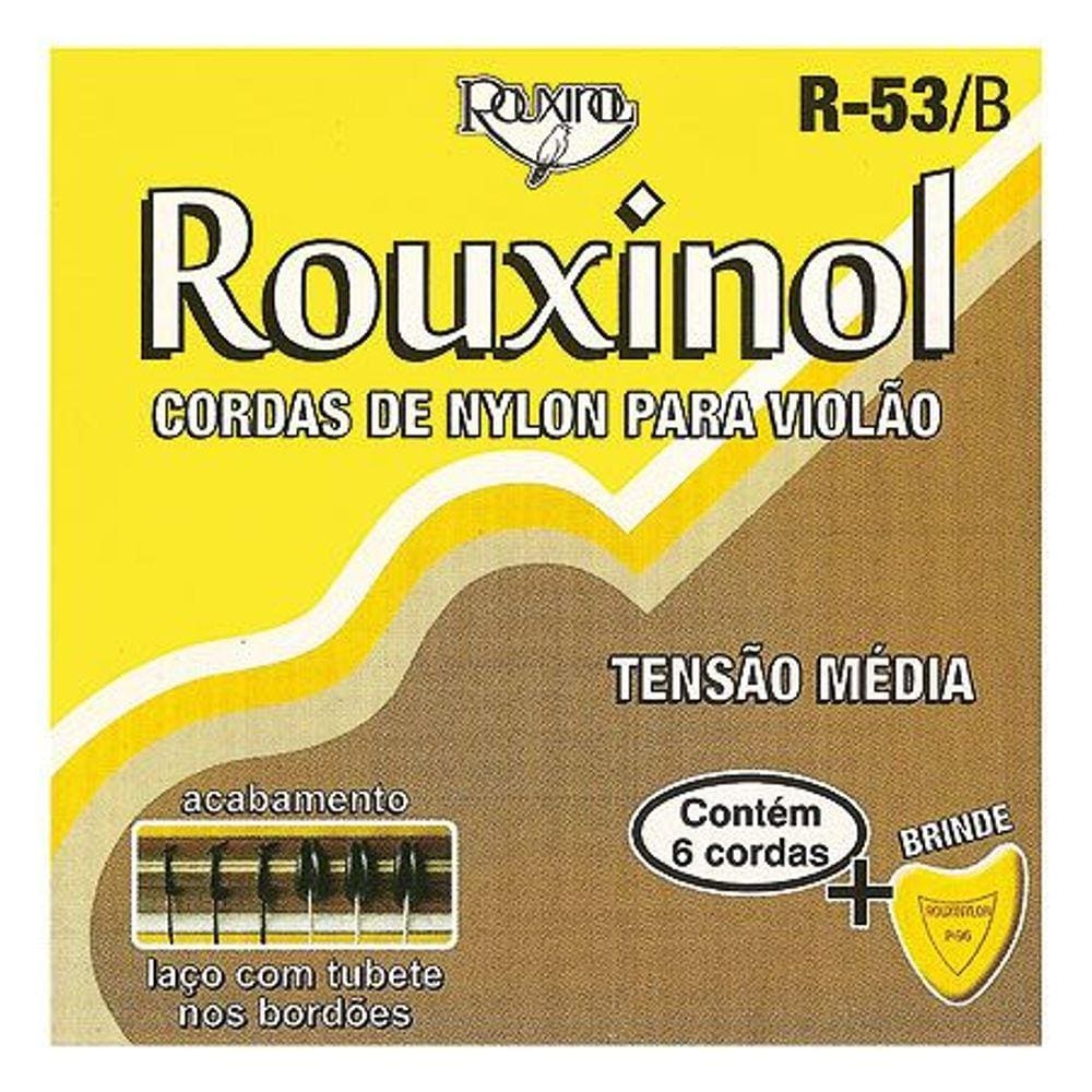 Encordoamento De Nylon Para Violão Bordões Prateados - Média Tensão R53B