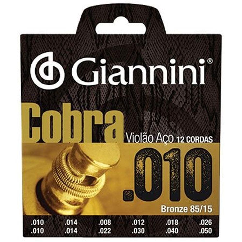 Encordoamento Para Violao 12 Cordas Aco Cobra Bronze - Geef12M