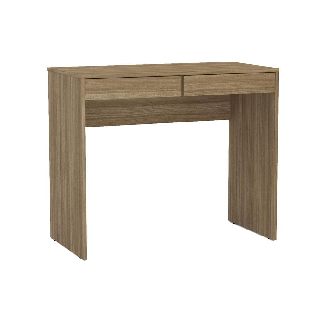 Mesa de Escritório Politorno Tijuca com 2 Gavetas - Castanho