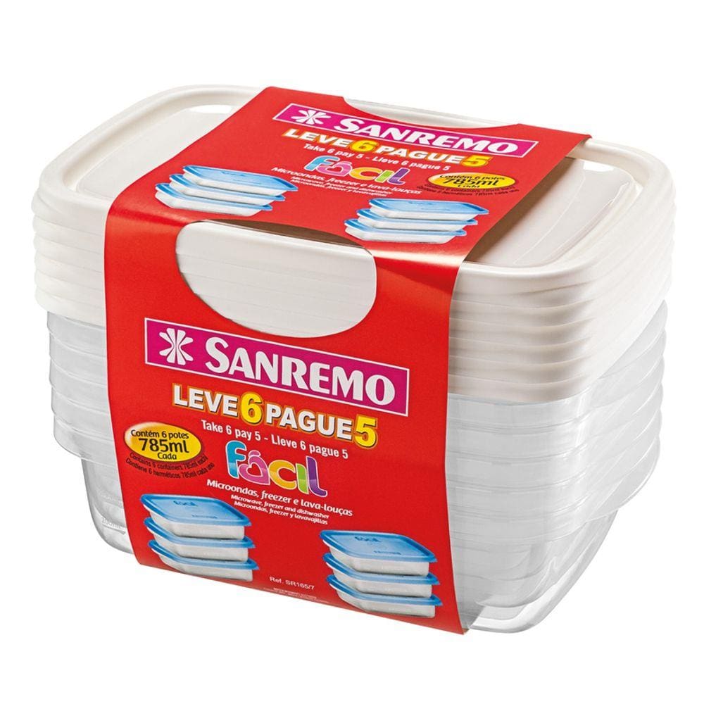 Pote de Plástico Fácil 785 ml L6P5 Sanremo