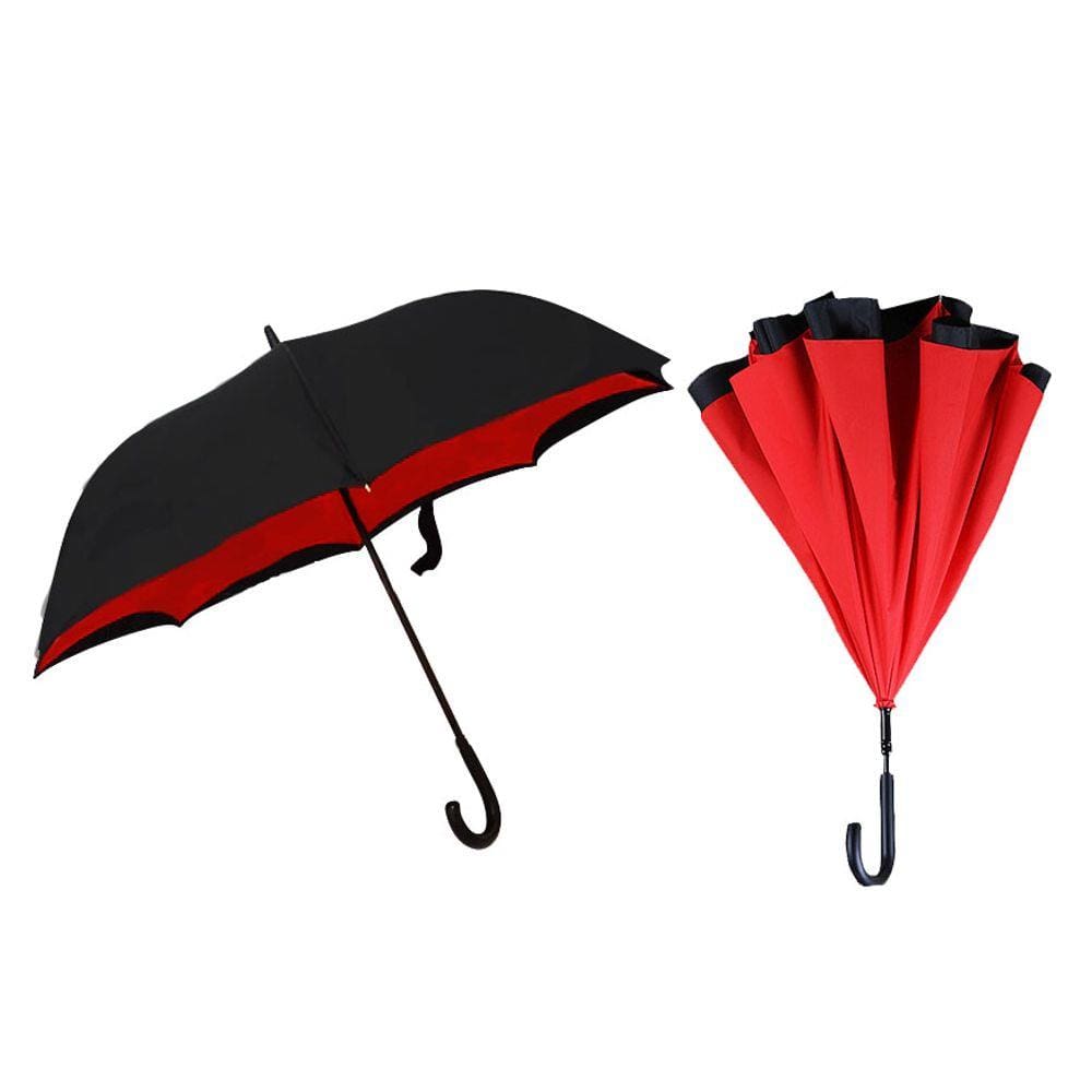 Guarda Chuva Invertido Abre e Fecha Ao Contrario Inverso Vermelho