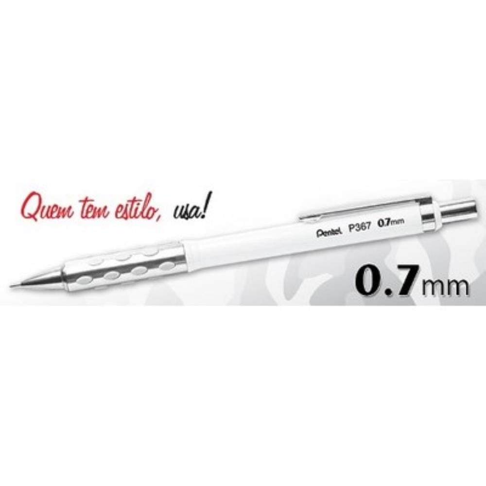 Lapiseira Pentel P367 - 0,7mm - Branca