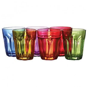 Jogo com 6 Copos Ã�gata Color 260ml - Vitrizi