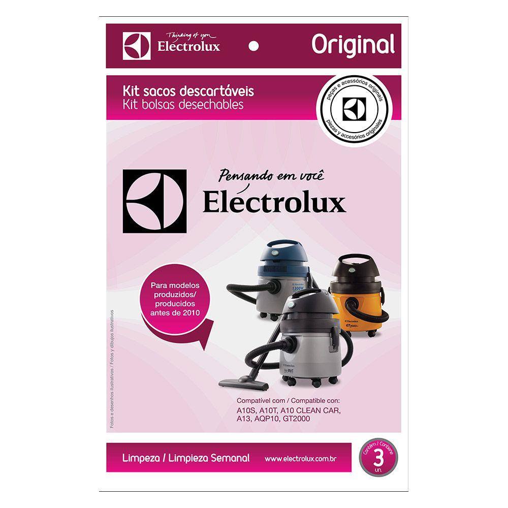 Kit C/ 3 Sacos Cse09 Kit C/ 3 Sacos Para Modelos: A10S, A10T, A10 Cleancar, A13E Gt2000 Produzidos Antes De 2010 Electrolux (Cse09)