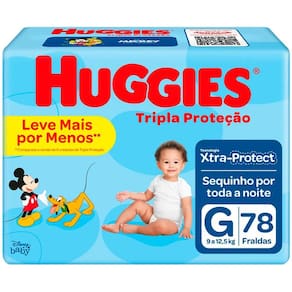 Fralda Huggies Tripla Proteção G - 78 Unidades