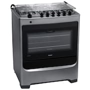 Fogão Consul 6 Bocas CFS6NAR com Mesa de Inox, Acendimento Automático e Tecnologia Cleartec Bivolt - Inox