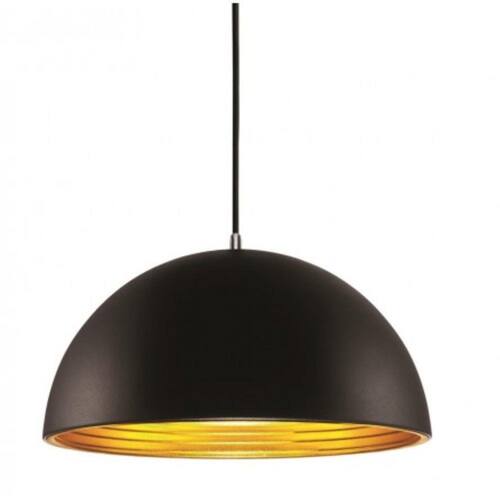 Luminária Pendente Alumínio Preto Fosco interior Dourado Ref: Lt-731G-Pt Menor preço em Luminária Pendente Alumínio Preto Fosco interior Dourado Ref: Lt-731G-Pt