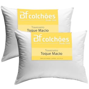 Kit 2 Travesseiros 50x70cm Antialérgico Lavável Fibra Siliconada Macio BF