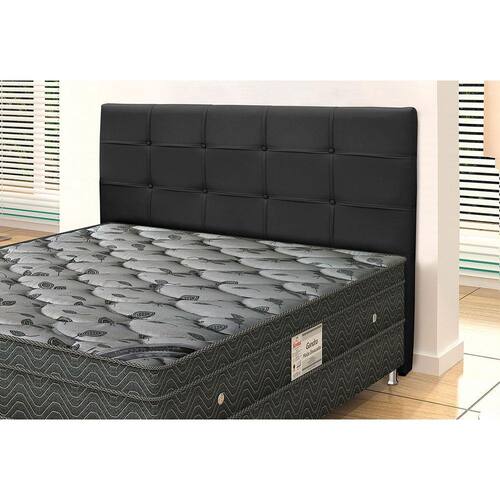 Cabeceira Clean Simbal Cama de Casal 140 cm Preto Courino Menor preço em Cabeceira Clean Simbal Cama de Casal 140 cm Preto Courino