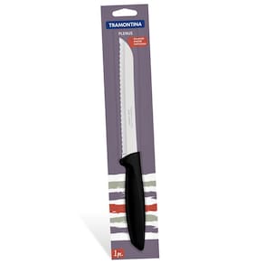 Faca para Pão 7" Tramontina Plenus em Inox Preta - 1 Peça