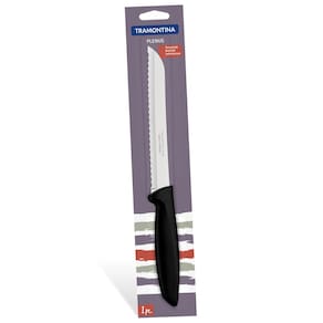 Faca para Pão 8" Tramontina Plenus em Inox Preta - 1 Peça