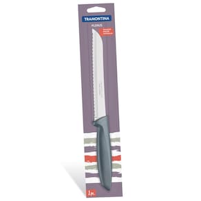 Faca para Pão 8” Tramontina Plenus Inox Cinza - 1 Peça