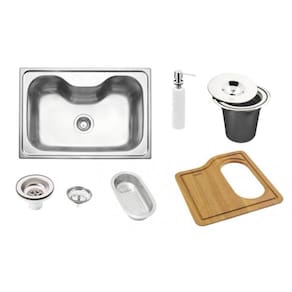 Cuba De Sobrepor Em Aço Inox Acetinado Com Acessórios 68X50 Cm - Morgana 60 Fx - Tramontina - 93496