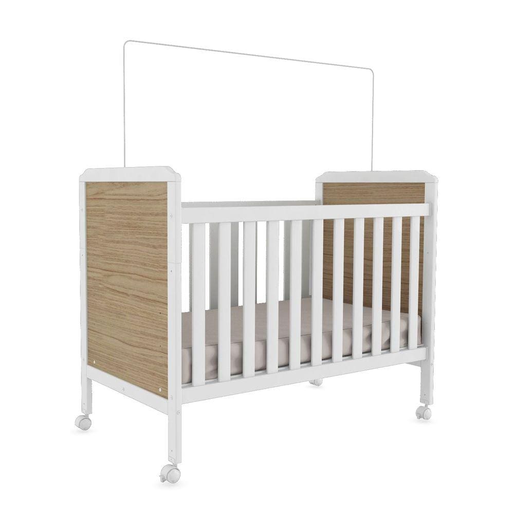Berço Americano Mini Cama Melody em MDF Off White Móveis Estrela - bymóveis