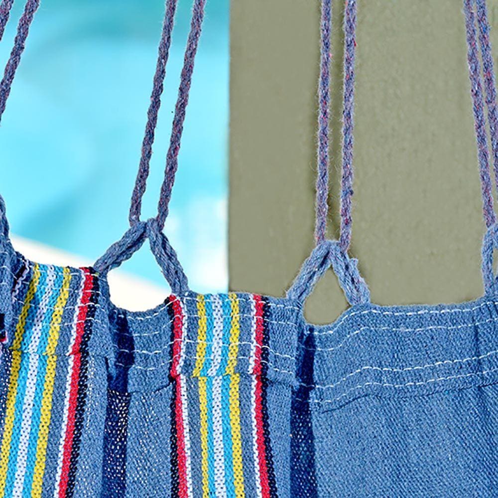 Rede de Dormir Solteiro Cinza Listrado 100% Algodão