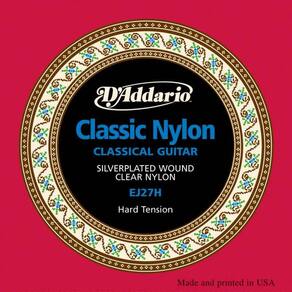 Encordoamento para Violão Nylon Daddario EJ27H Tensão Alta