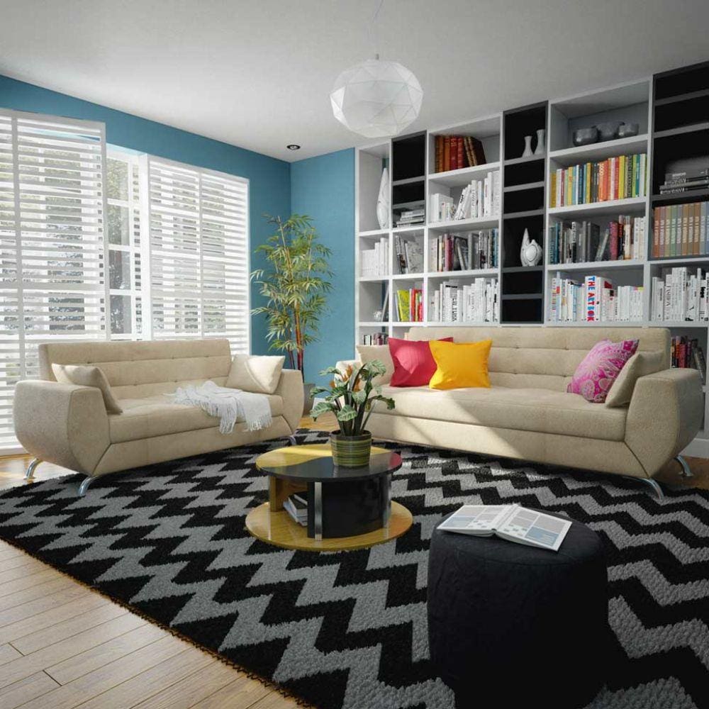 LA TERRE SHOP SALON de BLACK 2個セット Conjunto Sofá 2 e 3 Lugares Larissa Suede Linoforte | Casas Bahia