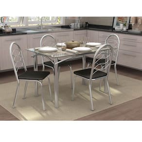 Conjunto de Mesa com 4 Cadeiras CMC305CR Cromado