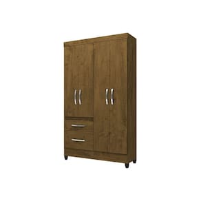 Guarda Roupa Solteiro 4 portas 2 gavetas Castanho Wood Madri - Moval