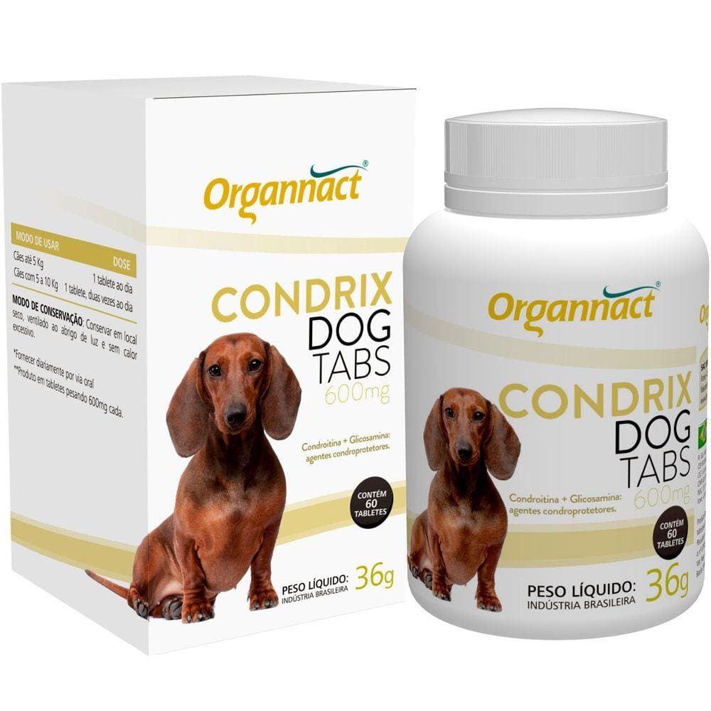 Suplemento Condrix Dog Tabs Organnact 36 gr 600 mg