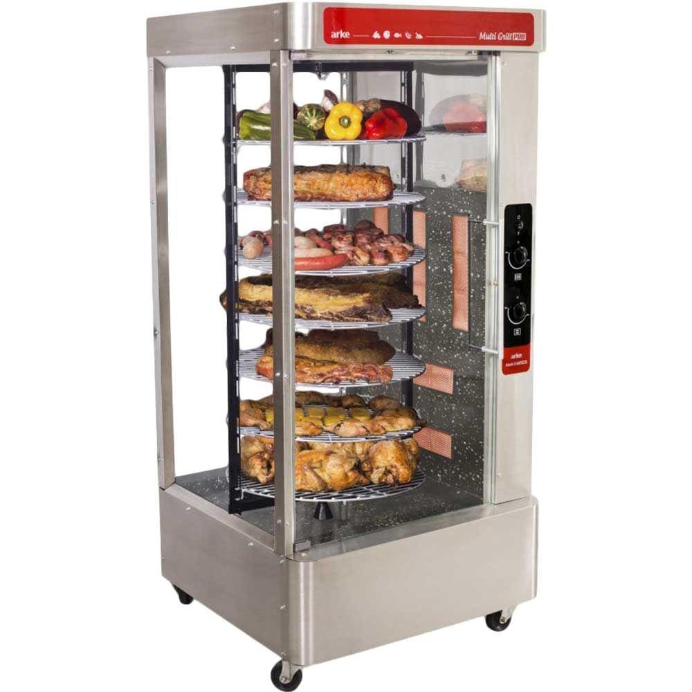 Churrasqueira À Gás Arke Rotativa Com 7 Grades Multi Grill