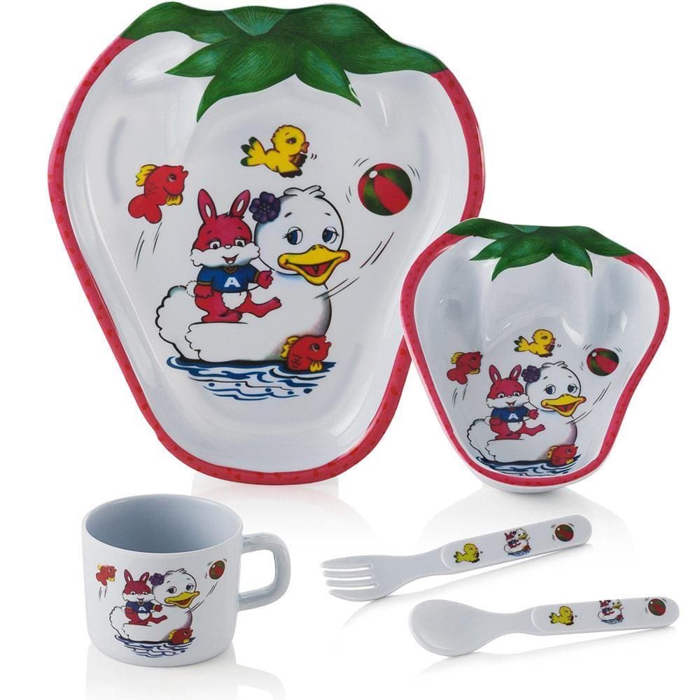 Kit Refeição Morango 5 Peças