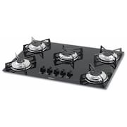 Fogão Cooktop Fischer 5 Bocas Gás Mesa Vidro Preto 1642-6985