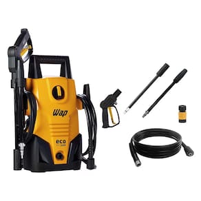 Lavadora de Alta Pressão Wap Eco Fit 2200 1500psi 1400W com Jato de Água Leque e Concentrado, Sistema Stop Total - Amarelo/Preta