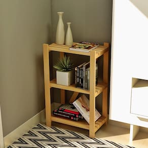 Estante Multiuso 3 Prateleiras Colors MaderSilva Imbuia/Amarelo