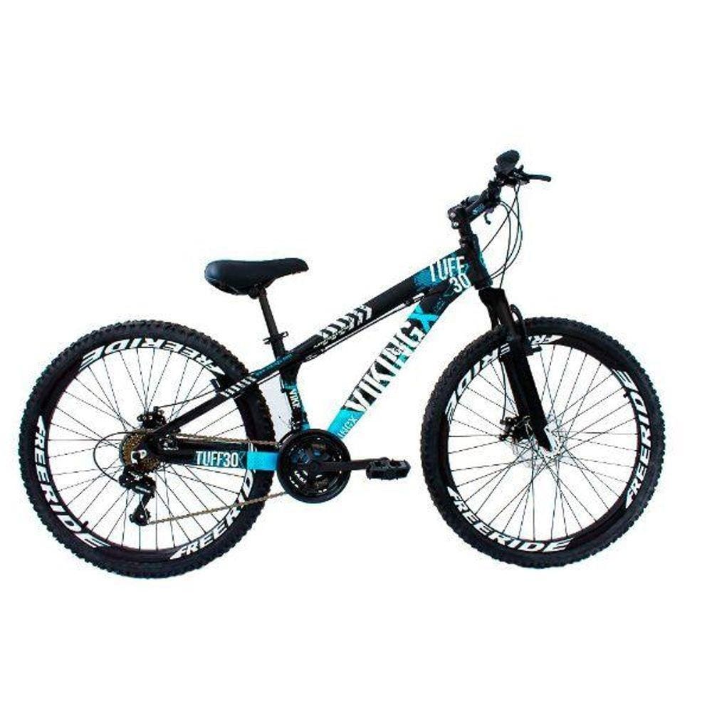 BICICLETA ARO 26 GIOS 4TRIX - AZUL BEBÊ E AZUL C/ AMORTECEDOR